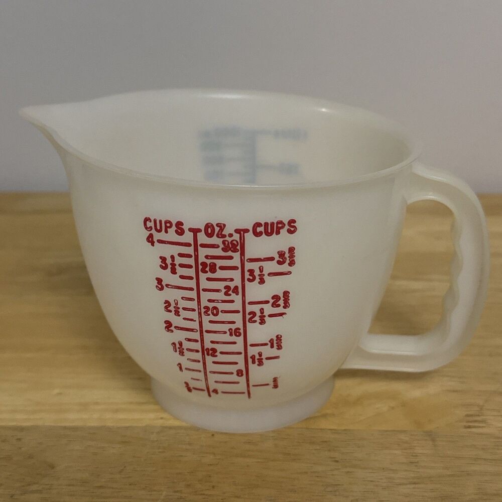 VTG 1977 Tupperware Measuring Bowl Mix N Store 4 Cup 1288-4 Blue & Red No Lid